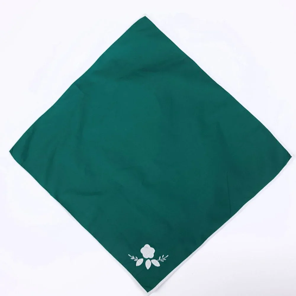 Vintage Floral Embroidered Cloth Napkin‎ Set Green Cottagecore 5pc